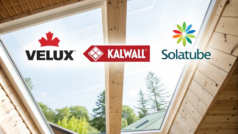 Collage of logos from top artificial skylight manufacturers in Canada