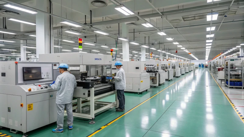 Interior of a modern LED manufacturing facility