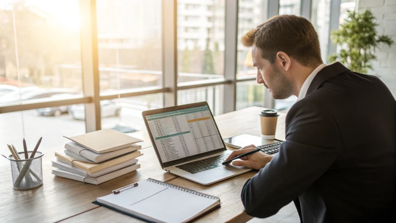 Business professional working in a modern office