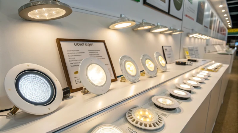 Display of various downlight fixtures on a neutral background
