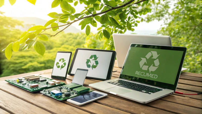 A collection of electronic devices in a natural setting