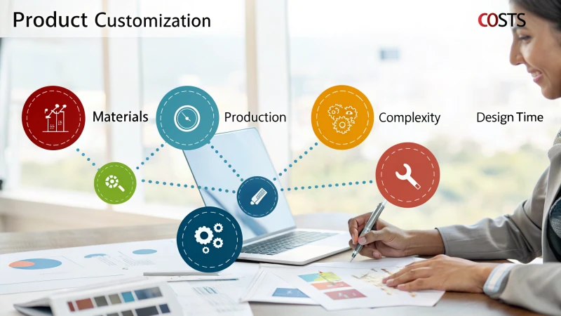 Infographic illustrating the relationship between product customization and costs