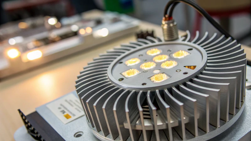 Close-up of an advanced LED light fixture