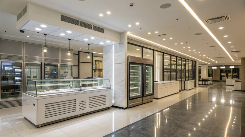 A modern commercial space with advanced LED lighting