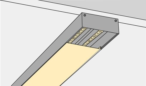 Diagram of a recessed ceiling light fixture