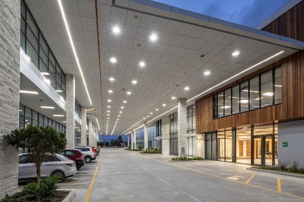 Commercial LED panel lights illuminating modern retail space efficiently