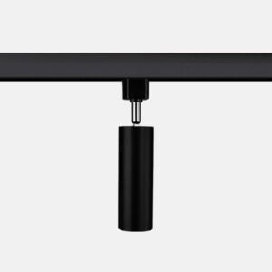 Black cylindrical pendant light fixture