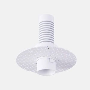 White perforated ceiling attachment for ventilation systems.