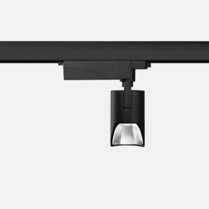 Modern black track light on white background
