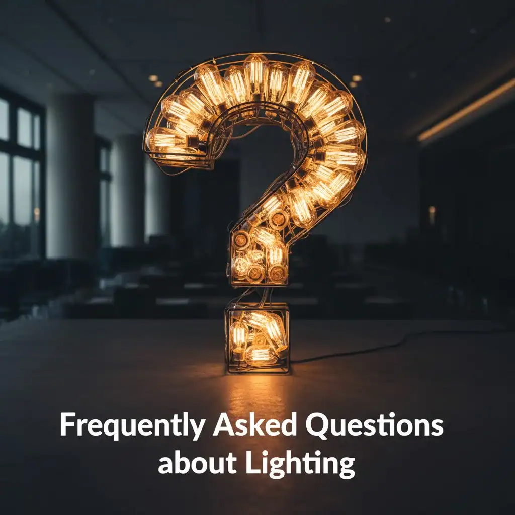 Frequently Asked Questions about Lighting A question mark made out of light bulbs