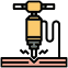 Icon of a construction jackhammer on ground