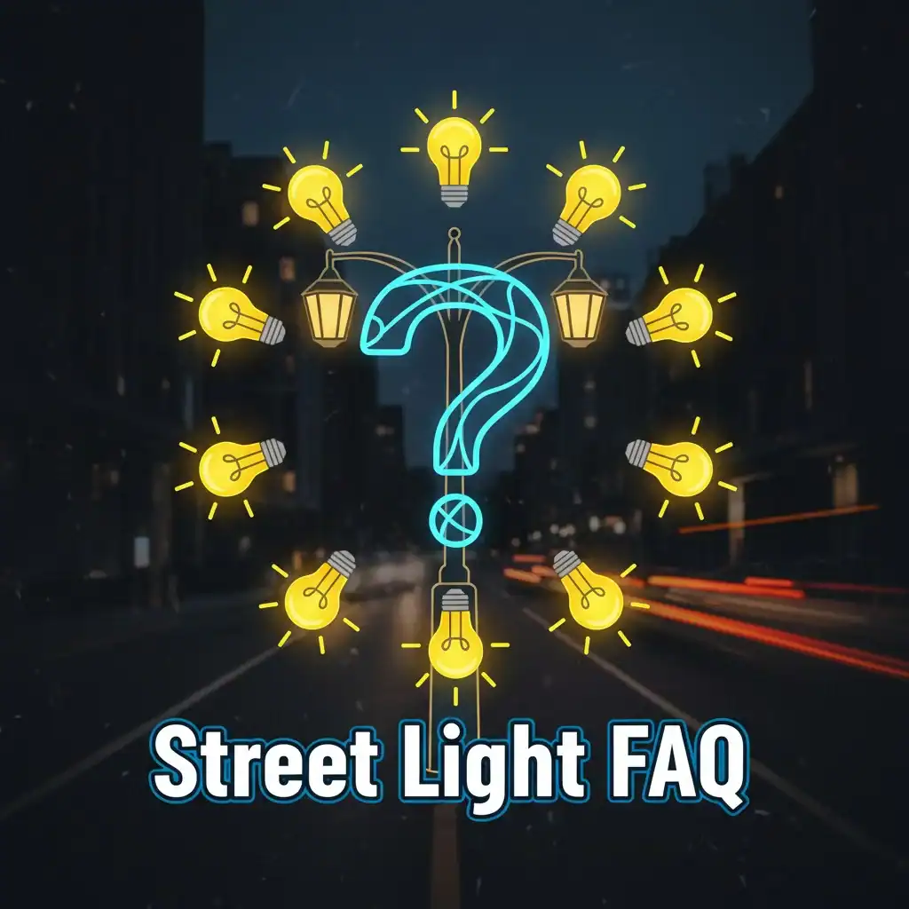 An icon of a question mark surrounded by light bulb icons