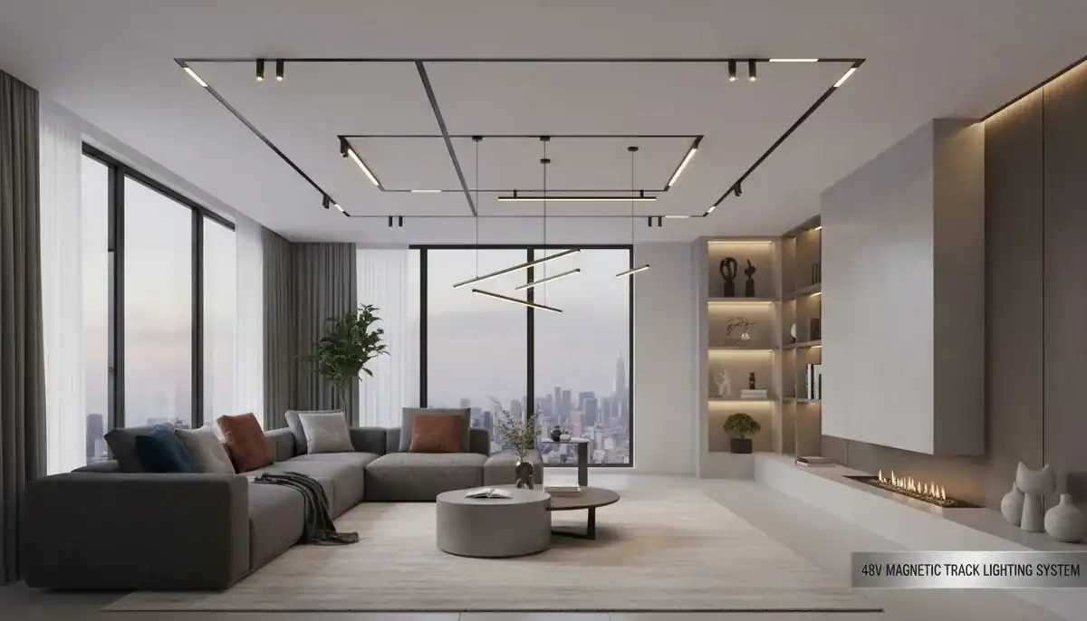 modern magnetic track lighting living room