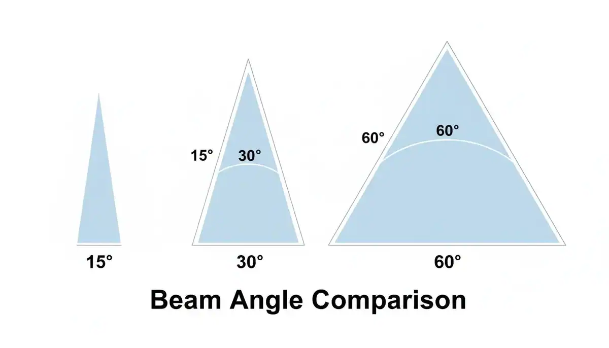 Beam angle comparison diagram of beam angles 15 30 60 degrees