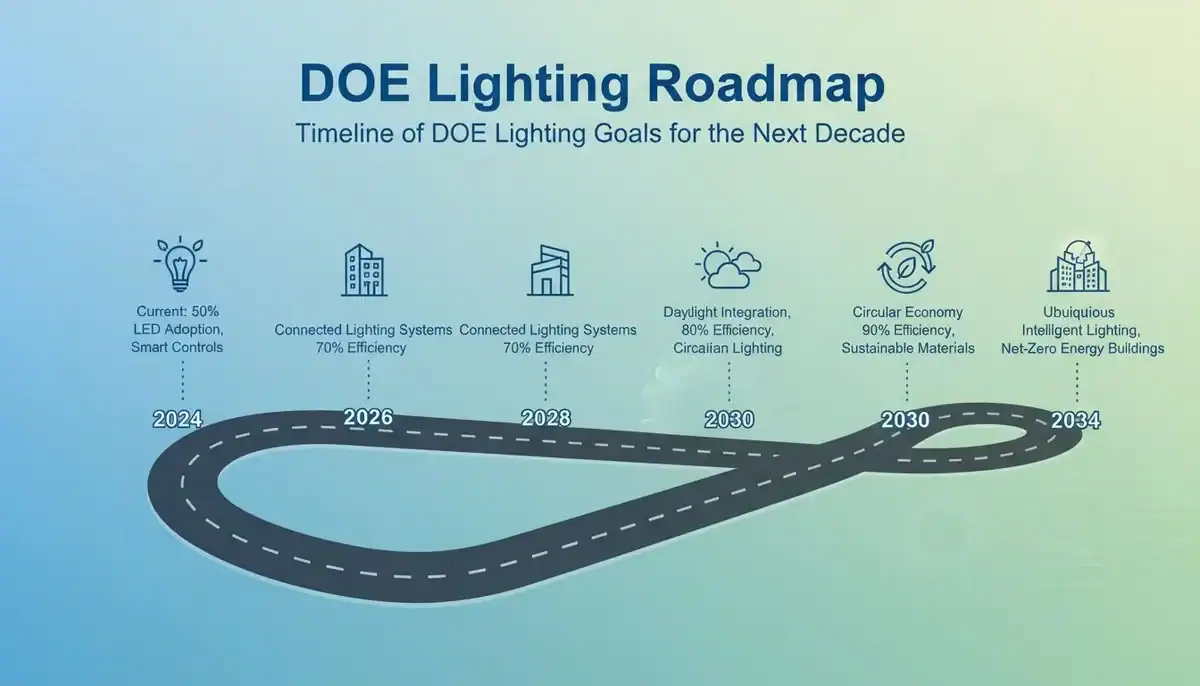 Timeline of DOE lighting goals for the next decade