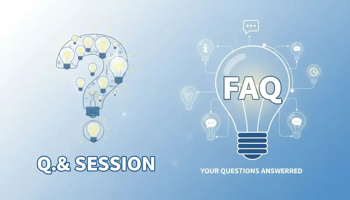 Q and A session graphic with lightbulbs