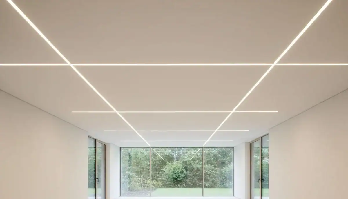 Flush mounted linear lighting minimalist ceiling with flush mounted linear lights