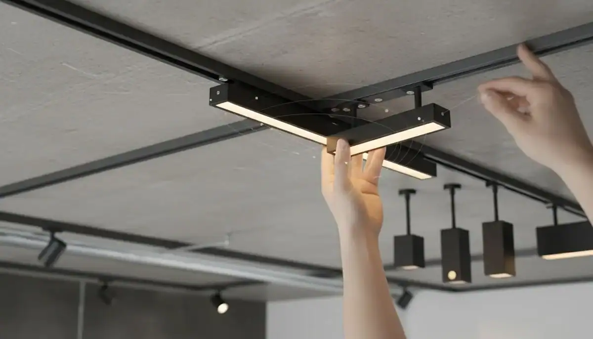 Magnetic track system modularity magnetic track light modules snapping into place