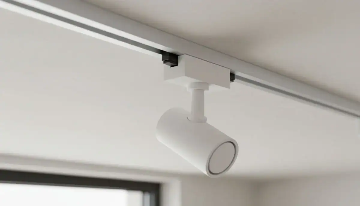 track light adapter installed on rail