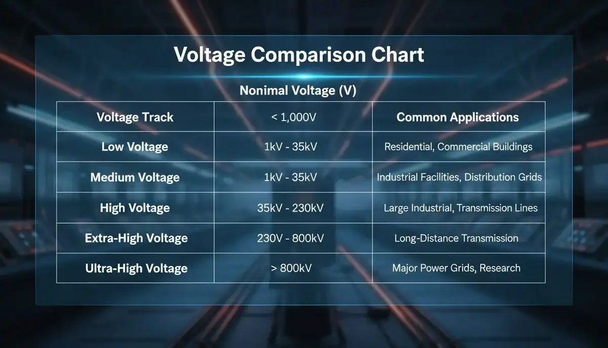 comparison chart of different voltage tracks