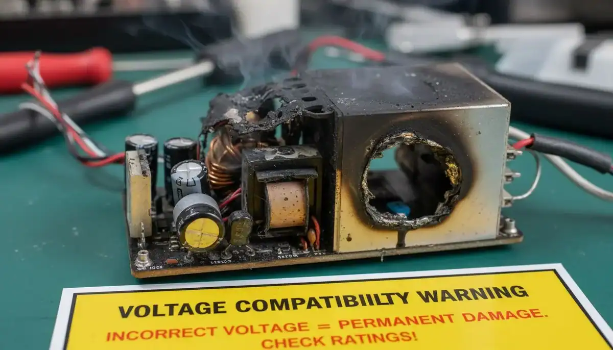 burnt out led driver due to wrong voltage