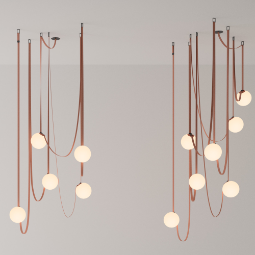 Modern pendant lighting with globes and cords