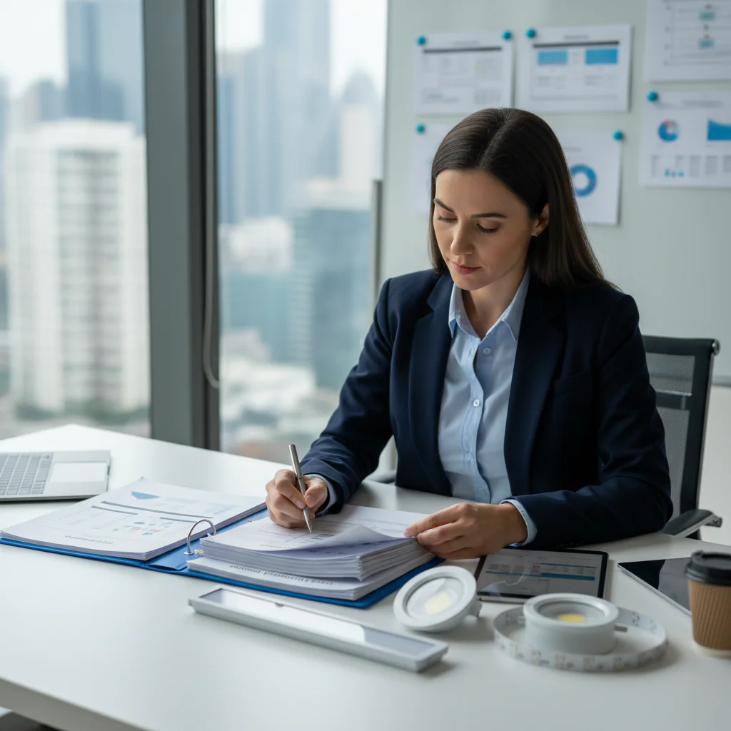 procurement manager reviewing 